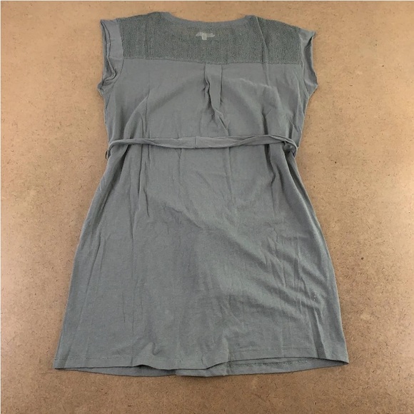 NWT Grey State Womens Rachel Dress Drk Sage Mesh Crew Neck, Short Sleeve Belted - Picture 3 of 9